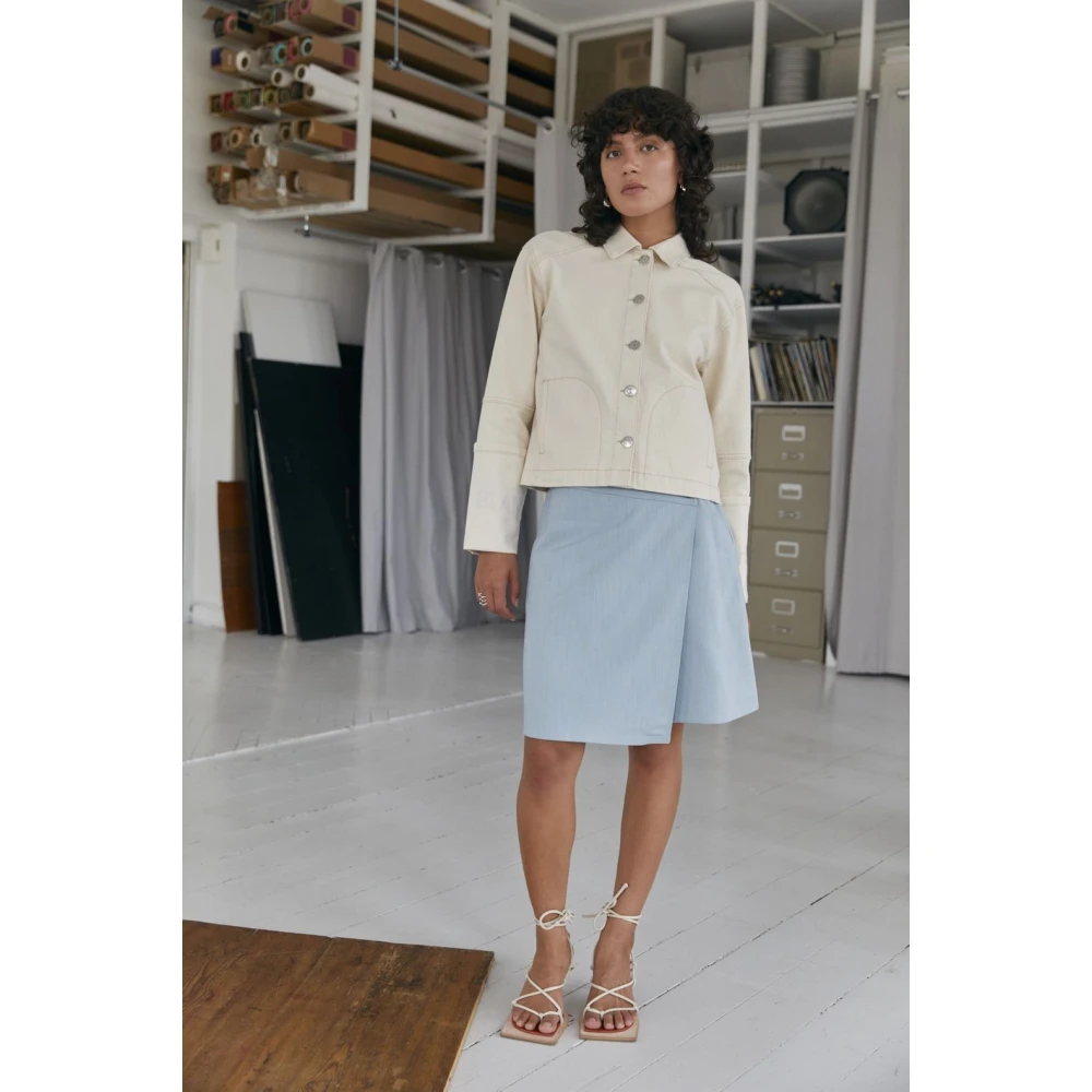 Blanche Sable Denim Jack Beige Dames