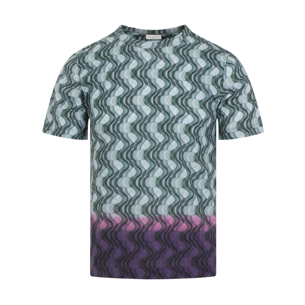 Dries Van Noten Groen Geometrisch Patroon T-Shirt Multicolor Heren
