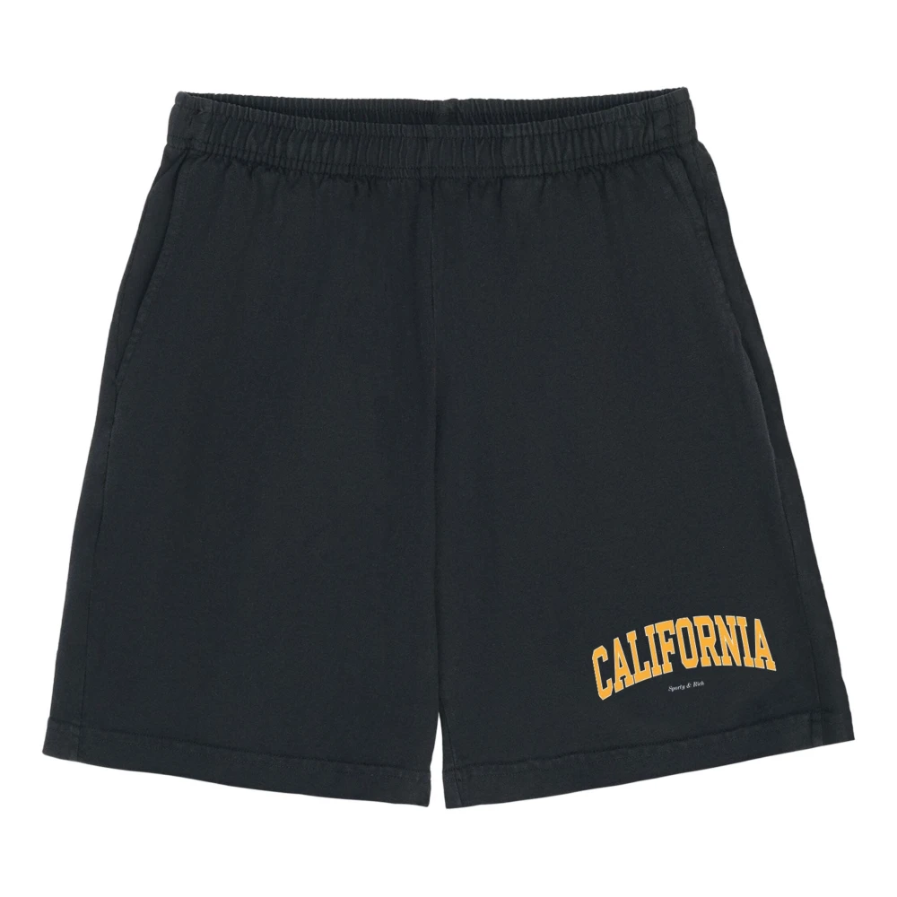 Sporty & Rich Zwarte California Gym Shorts met Logo Black Heren