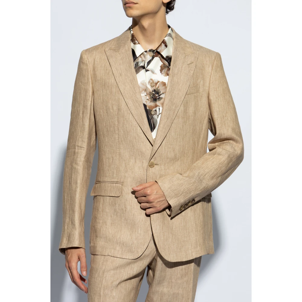 Dolce & Gabbana Linnen blazer Beige Heren