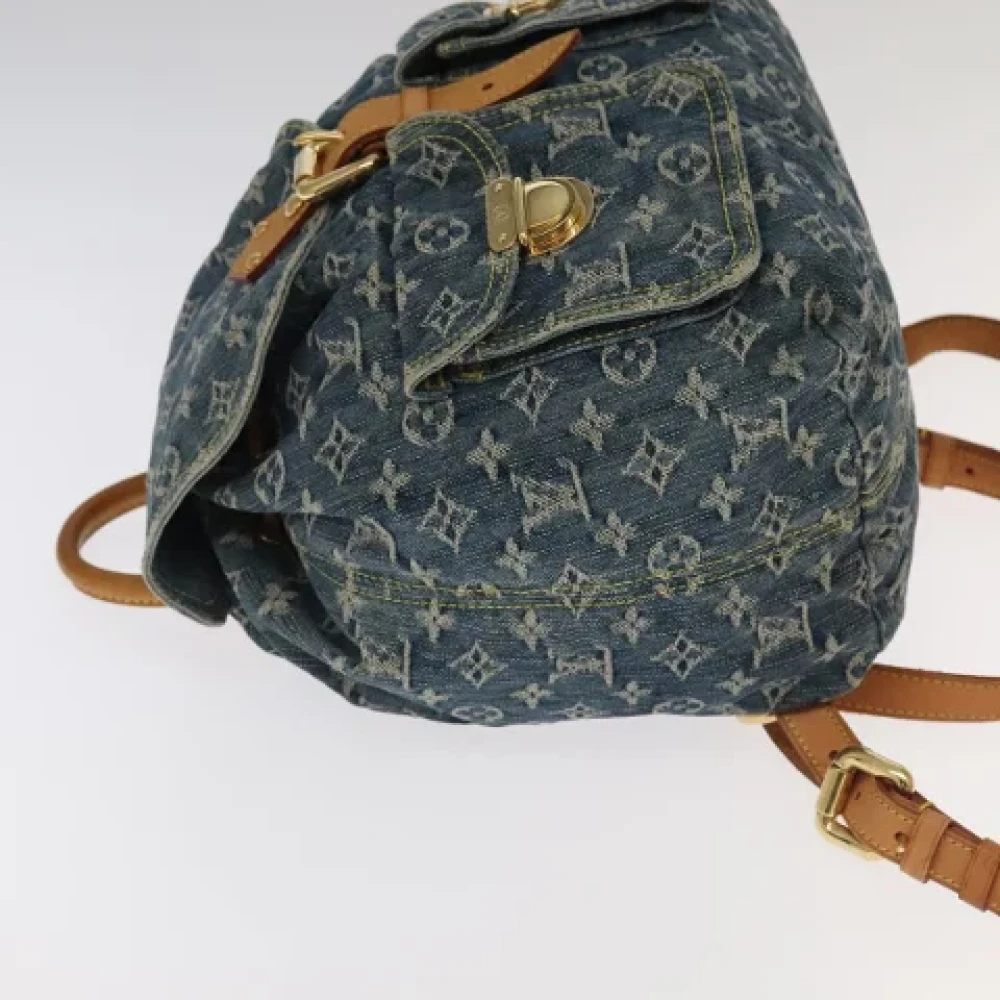 Louis Vuitton Vintage Pre-owned Denim backpacks Blue Dames