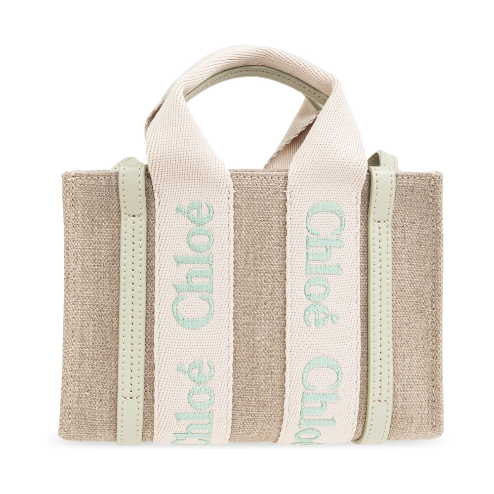 Chloé Woody Mini Schoudertas Beige Dames