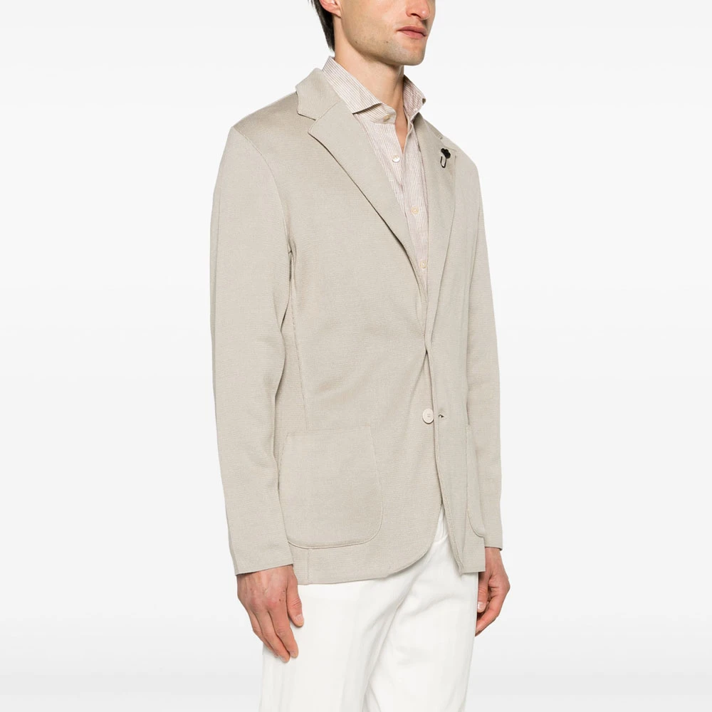 Lardini Gebreid colbert in beige Heren