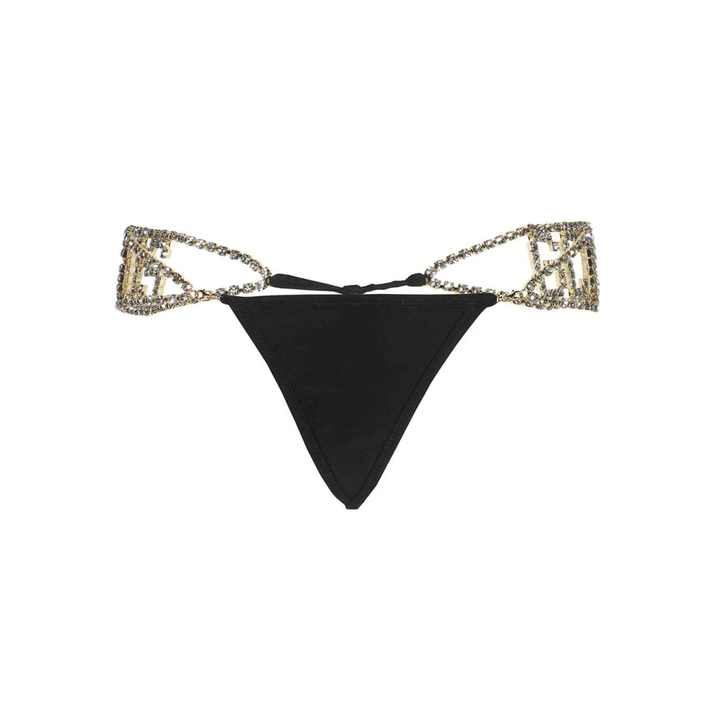 Gcds Rhinestone Hipster Bikini Black, Dam