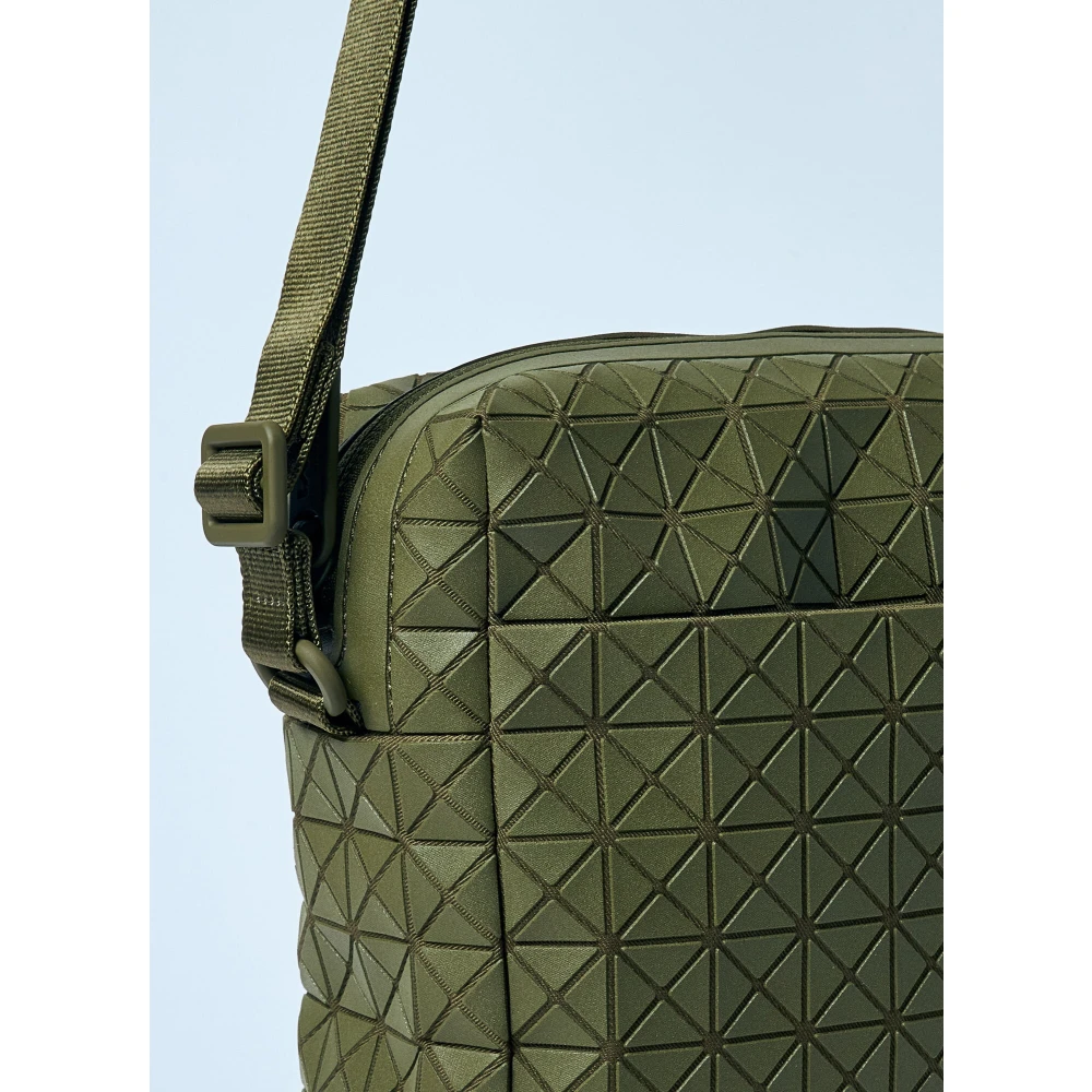 Issey Miyake Katoenen schoudertas met tegelapplicatie Green Heren
