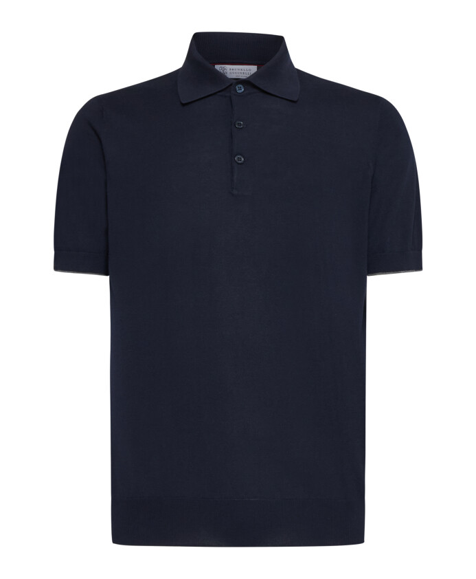 polo-bleu-avec-col-pointu