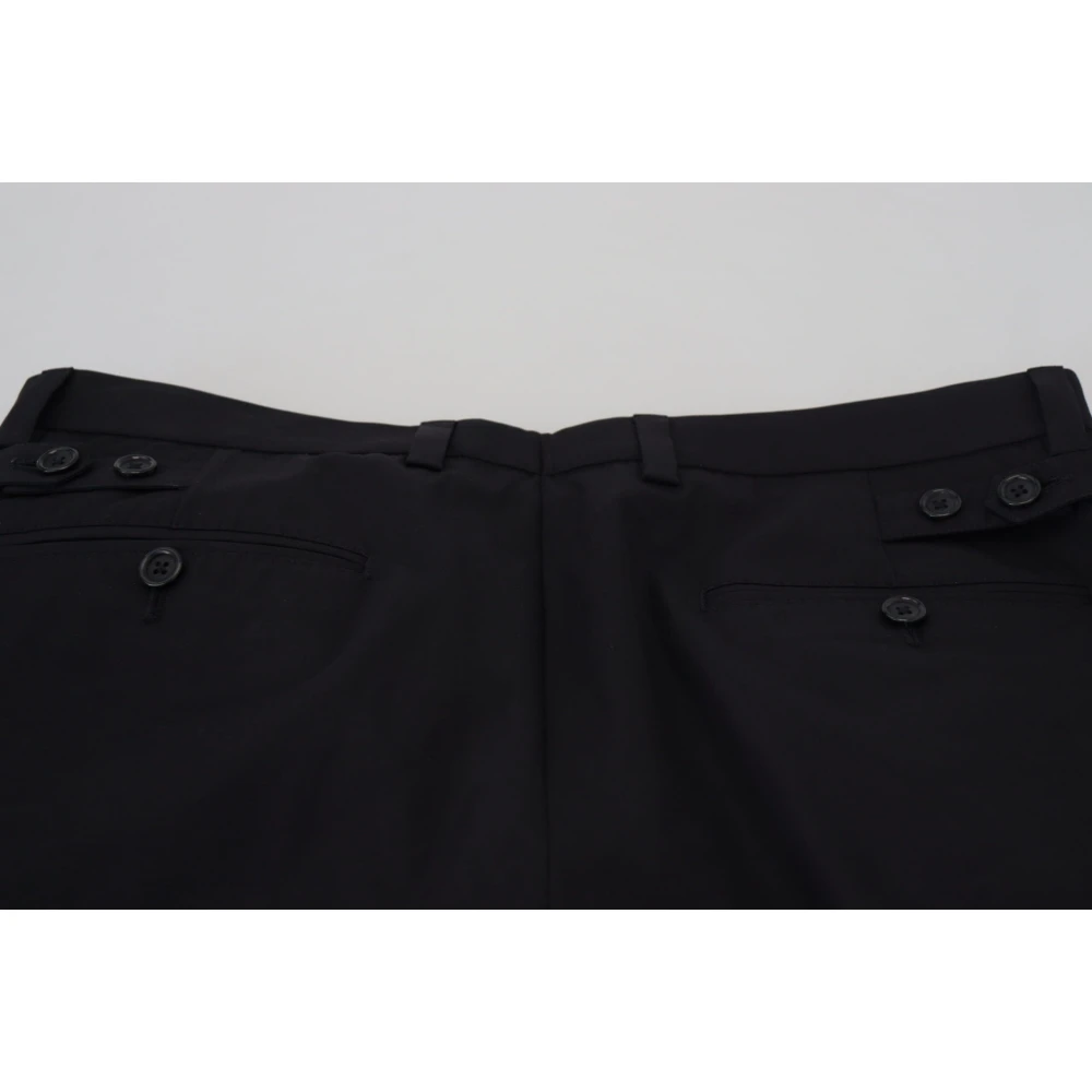 Dolce & Gabbana Zwarte Katoenen Formele Chinos Herenbroek Black Heren