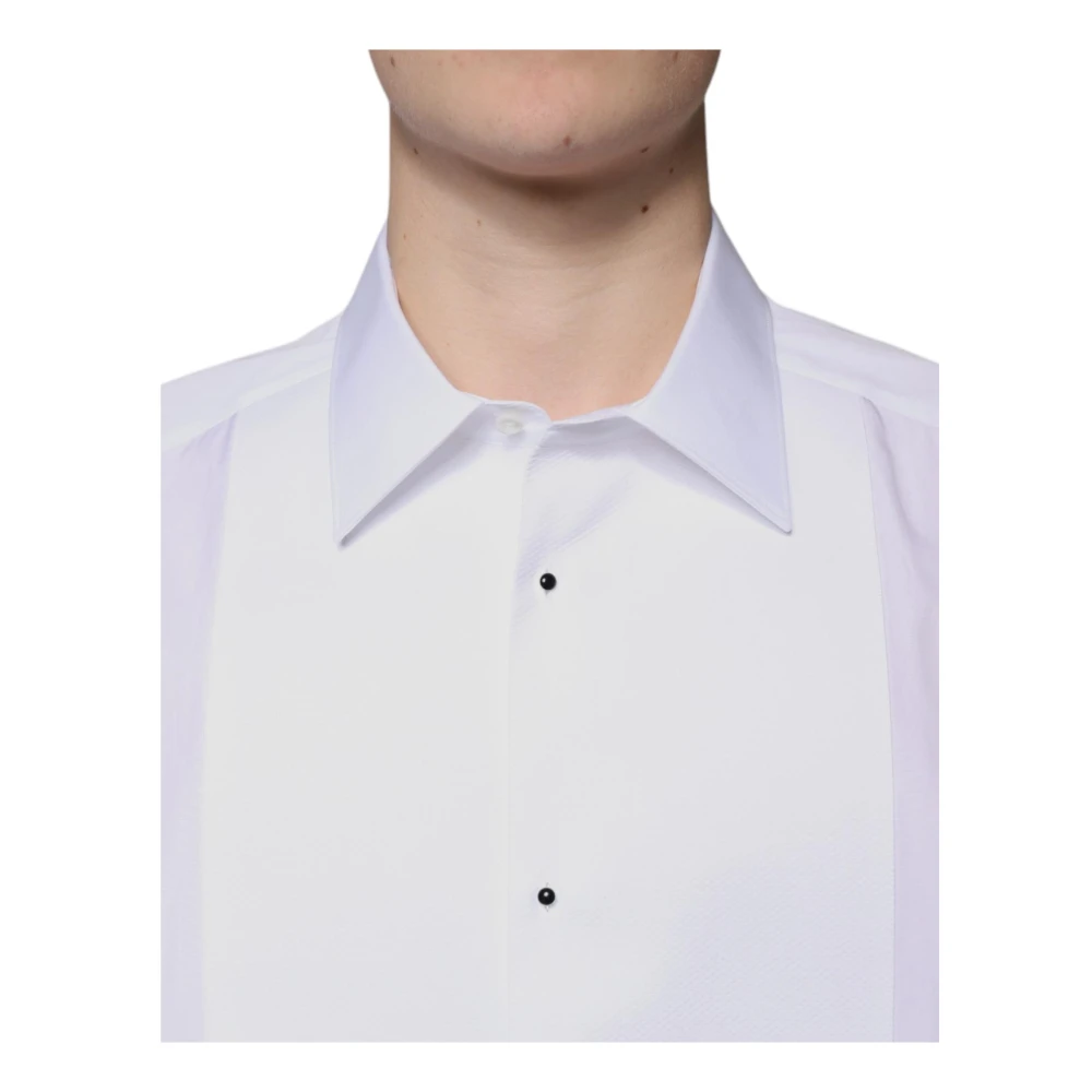 Dolce & Gabbana Witte Katoenen Poplin Formele Overhemd White Heren
