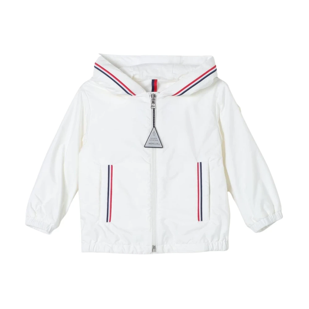 Moncler Unisex Kids White Kids Hooded Jacket Zipup