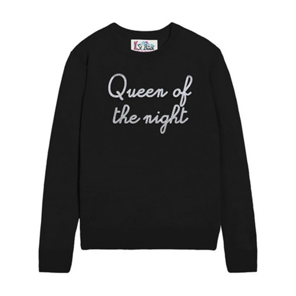 MC2 Saint Barth Zwarte Sweater New Queen Night Black Dames