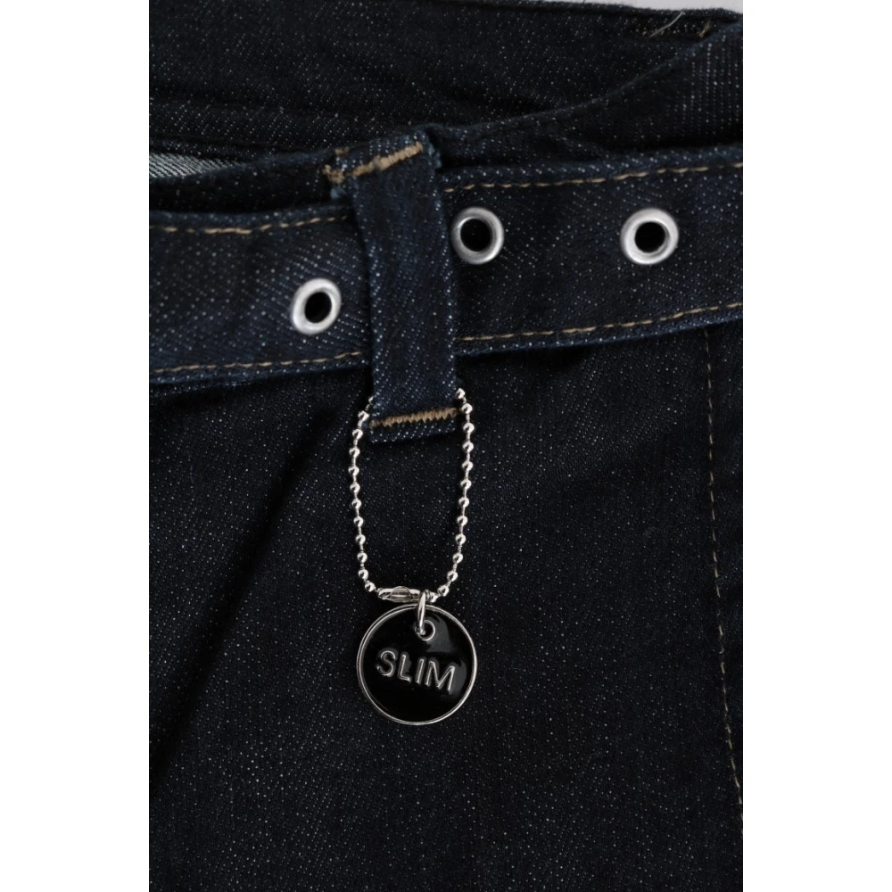 Costume National Slim Donkerblauwe Katoenen Jeans Blue Dames