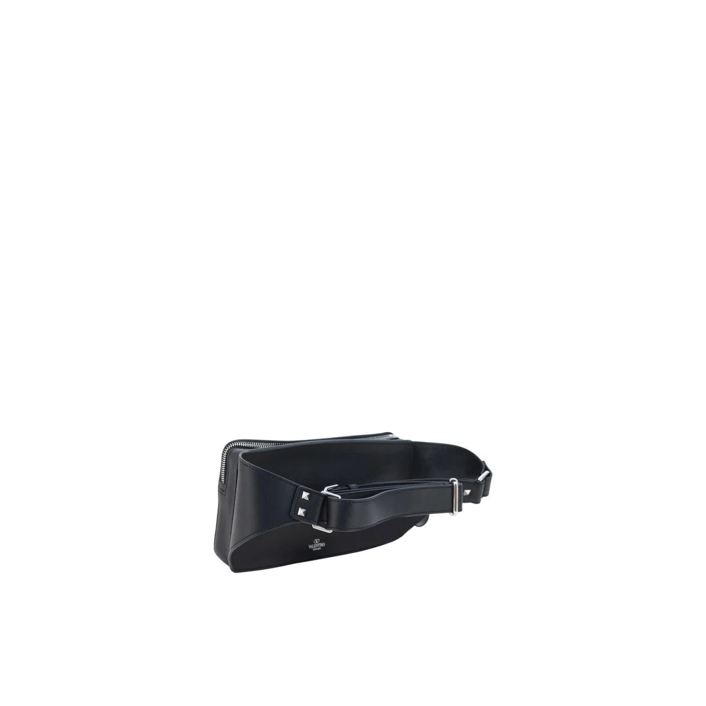 Valentino Garavani Rockstud Versierde Leren Heuptas Black Heren