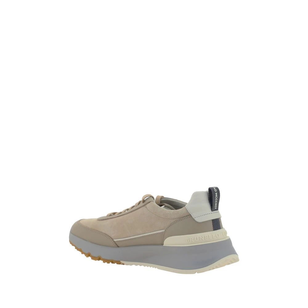 BRUNELLO CUCINELLI Sneakers met reliëflogo en vetersluiting Multicolor Heren