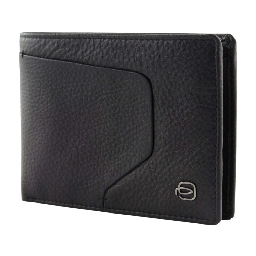 Piquadro Men's Black Wallets & Cardholders, One Size, Leather Card Holder Wallet