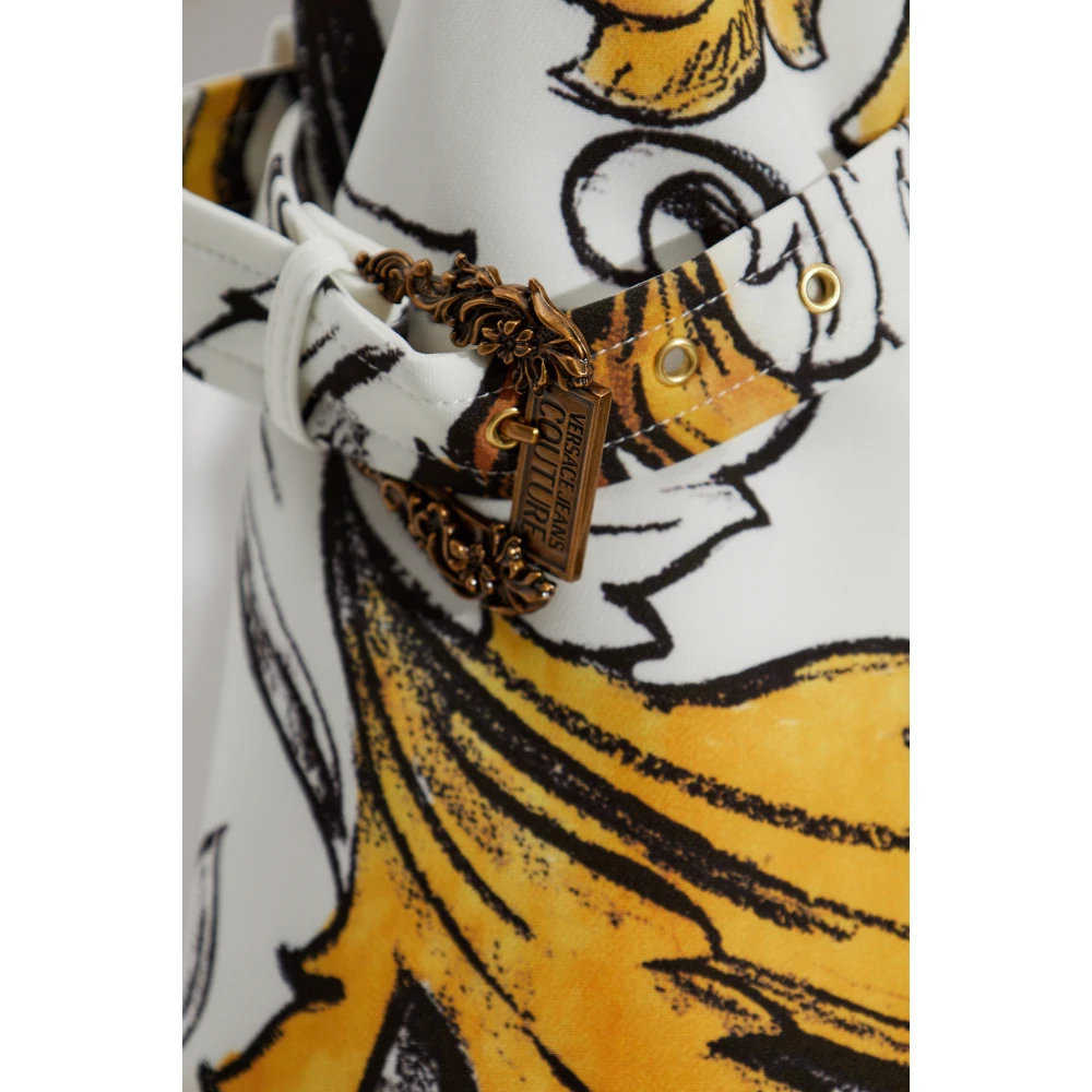 Versace Jeans Couture Korte jas met Barocco-print White Dames