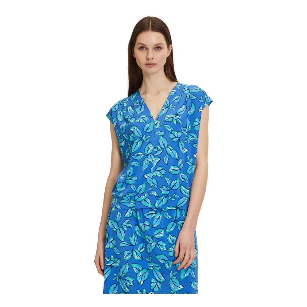 Betty Barclay Bloemen V-hals Printshirt Blue Dames