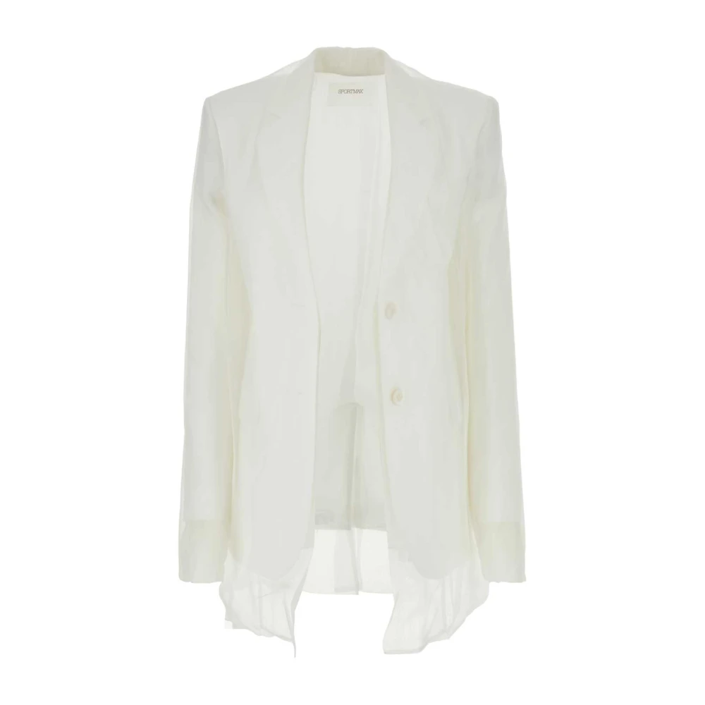 SPORTMAX Zijden Witte Blazer met Acacia1234 White Dames