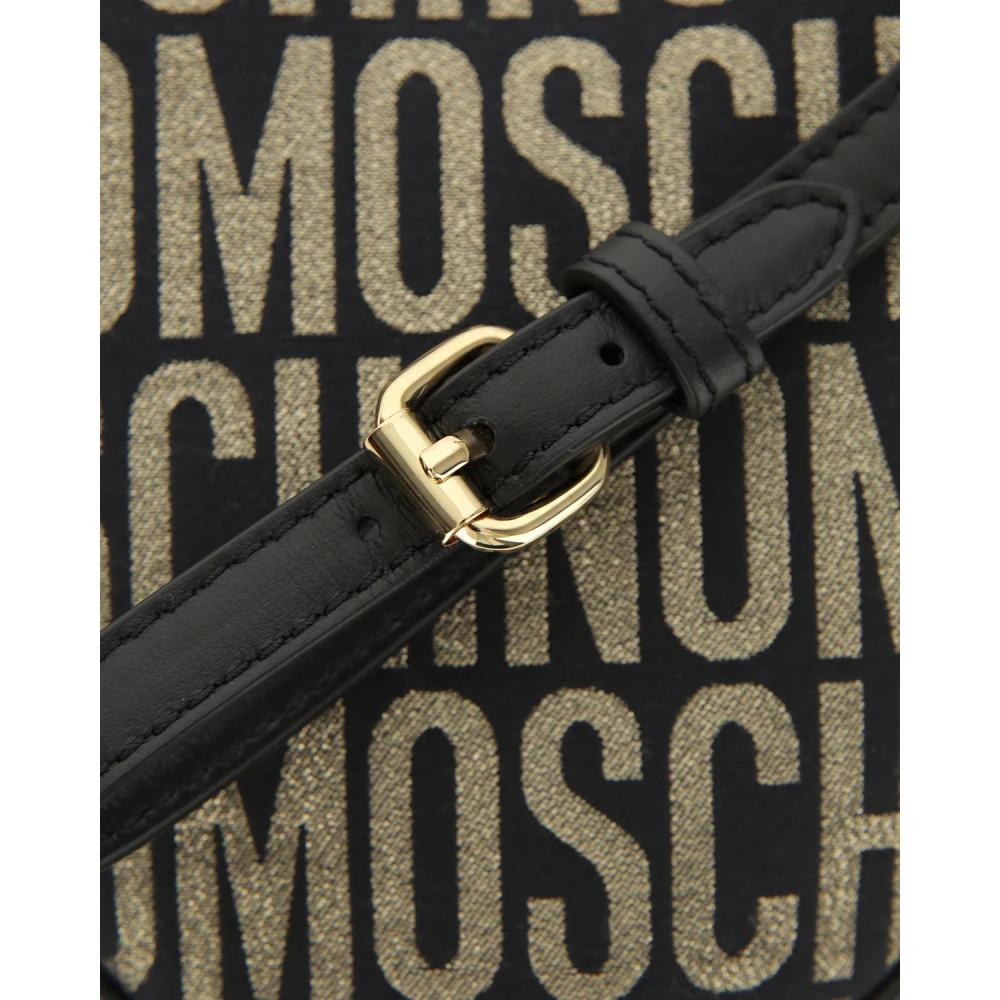 Moschino Hart Logo Lurex Tas Black Dames