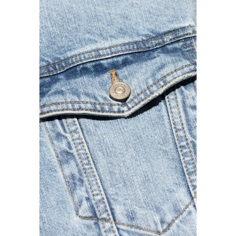 Balenciaga Denim Jack met Vintage Effect Blue Heren