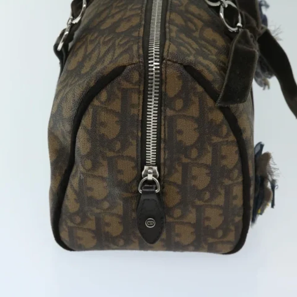 Dior Vintage Pre-owned Canvas handbags Brown Dames