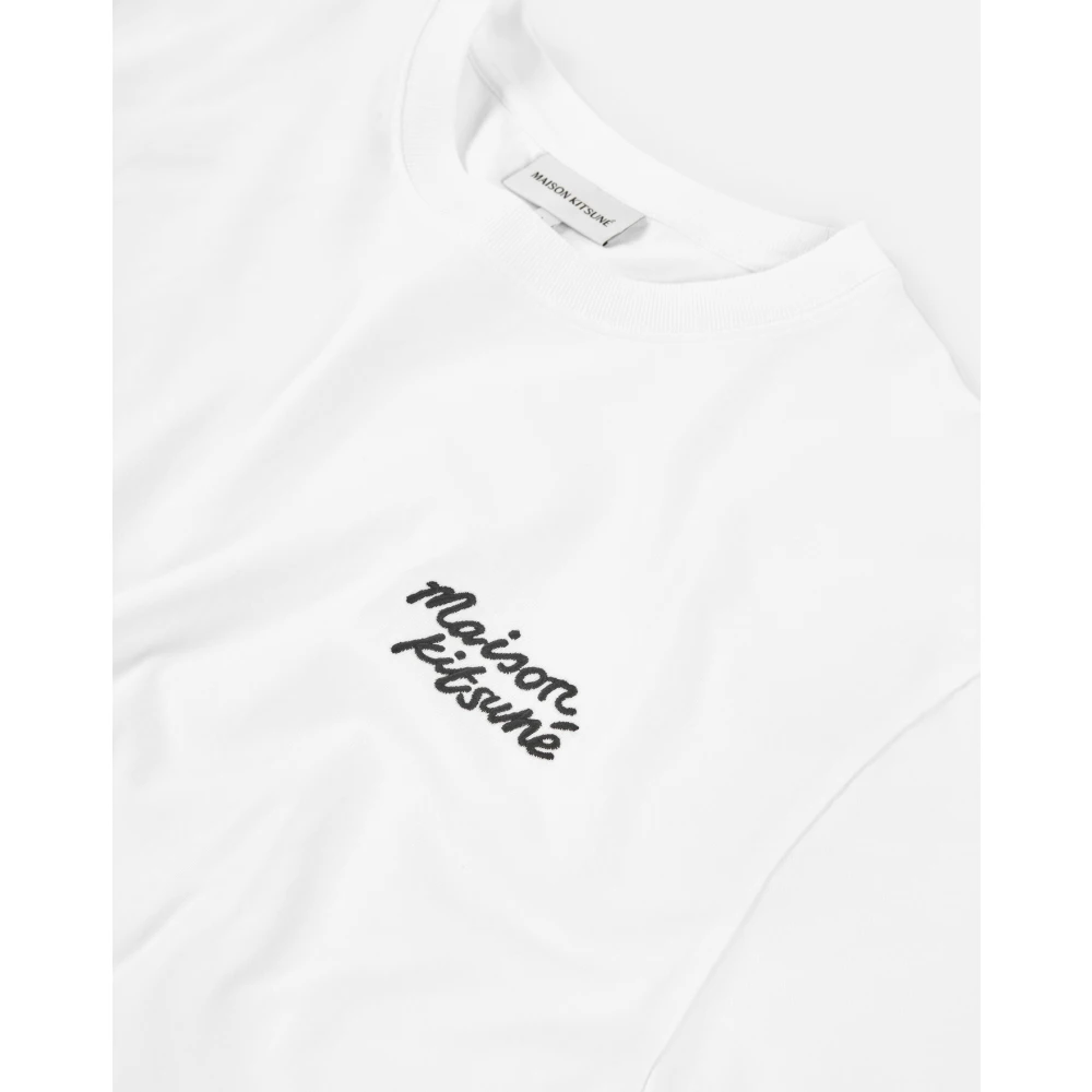 Maison Kitsuné Wit Logo Print Shirt White Heren