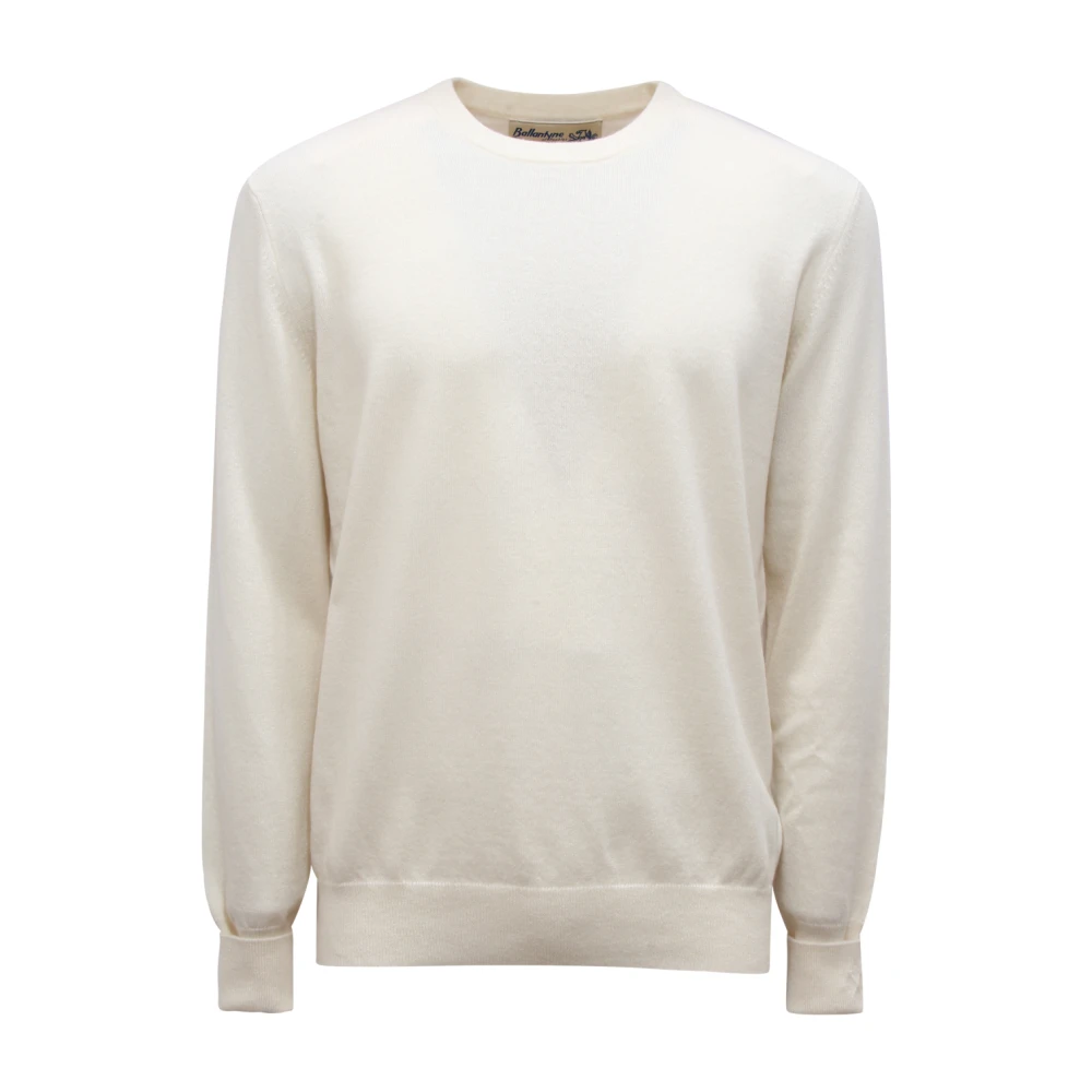 Ballantyne Uomo Bianco Maglione Cashmere Burro Modello B2p000