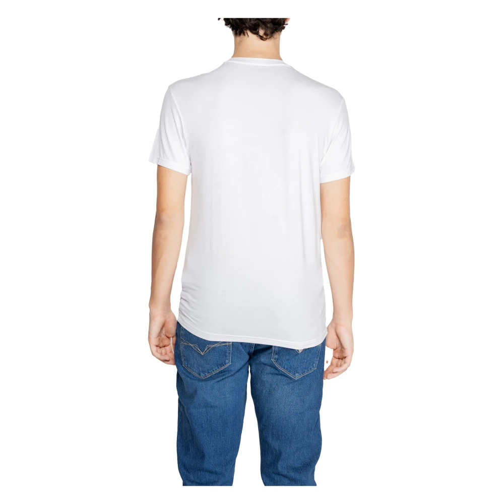 Emporio Armani Wit Modal Lycra T-Shirt Mannen White Heren