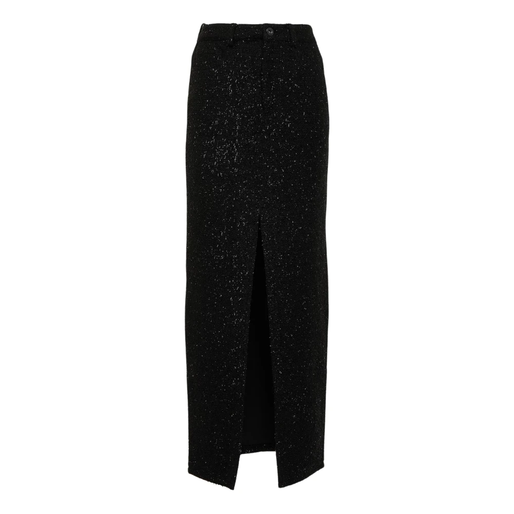 Self Portrait Black Bouqué Maxi Rok Black Dames