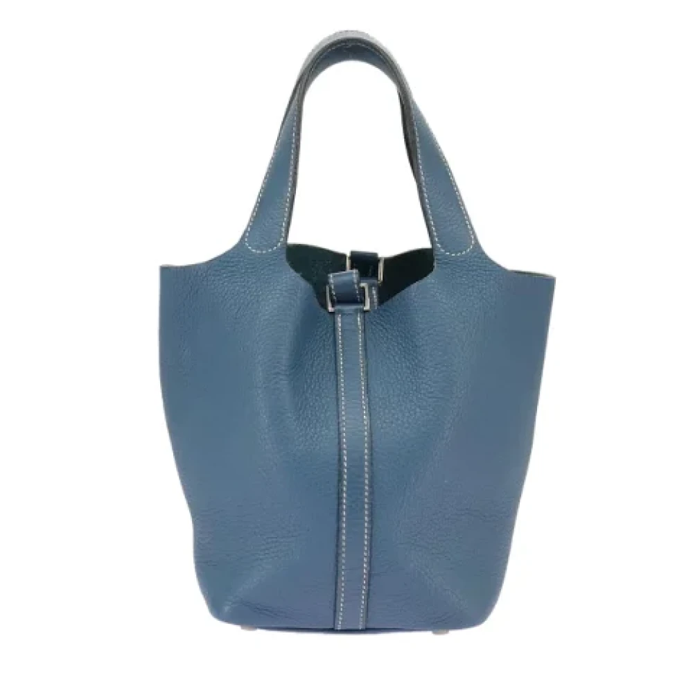 Hermès Vintage Pre-owned Leather handbags Blue Dames