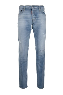 Herr Knapp Jeans med Distressed Detaljer