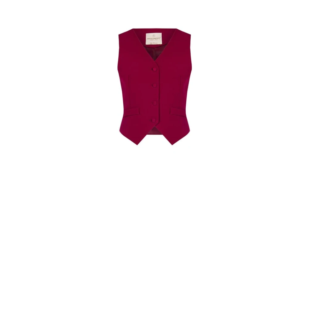 RINASCIMENTO Technische Stoffen Bodywarmer met Bedekte Knopen Pink Dames