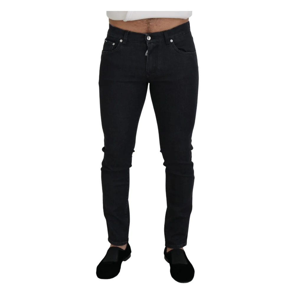 Dolce & Gabbana Men's Black Cotton Skinny Denim Jeans