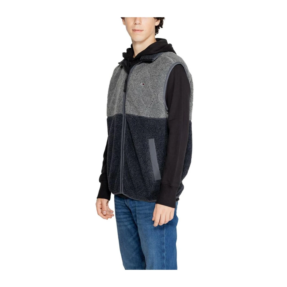Tommy Jeans Zwarte Polyesterjas Herfst Winter Black Heren