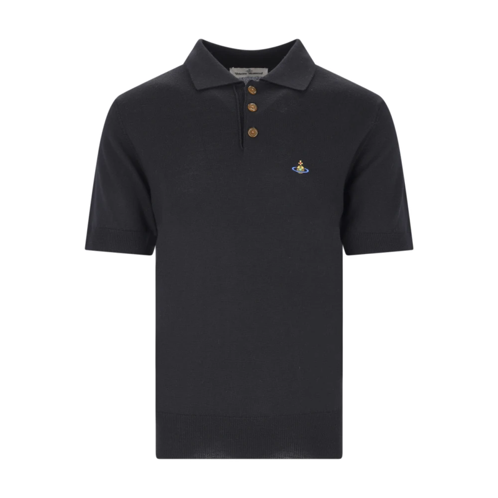 Vivienne Westwood Svarta Sweaters med Polo Logo Black, Herr