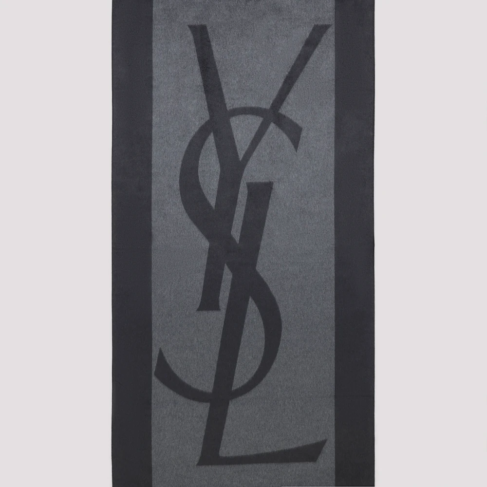 Saint Laurent Donkergrijze Grafiet Sjaal Gray Heren
