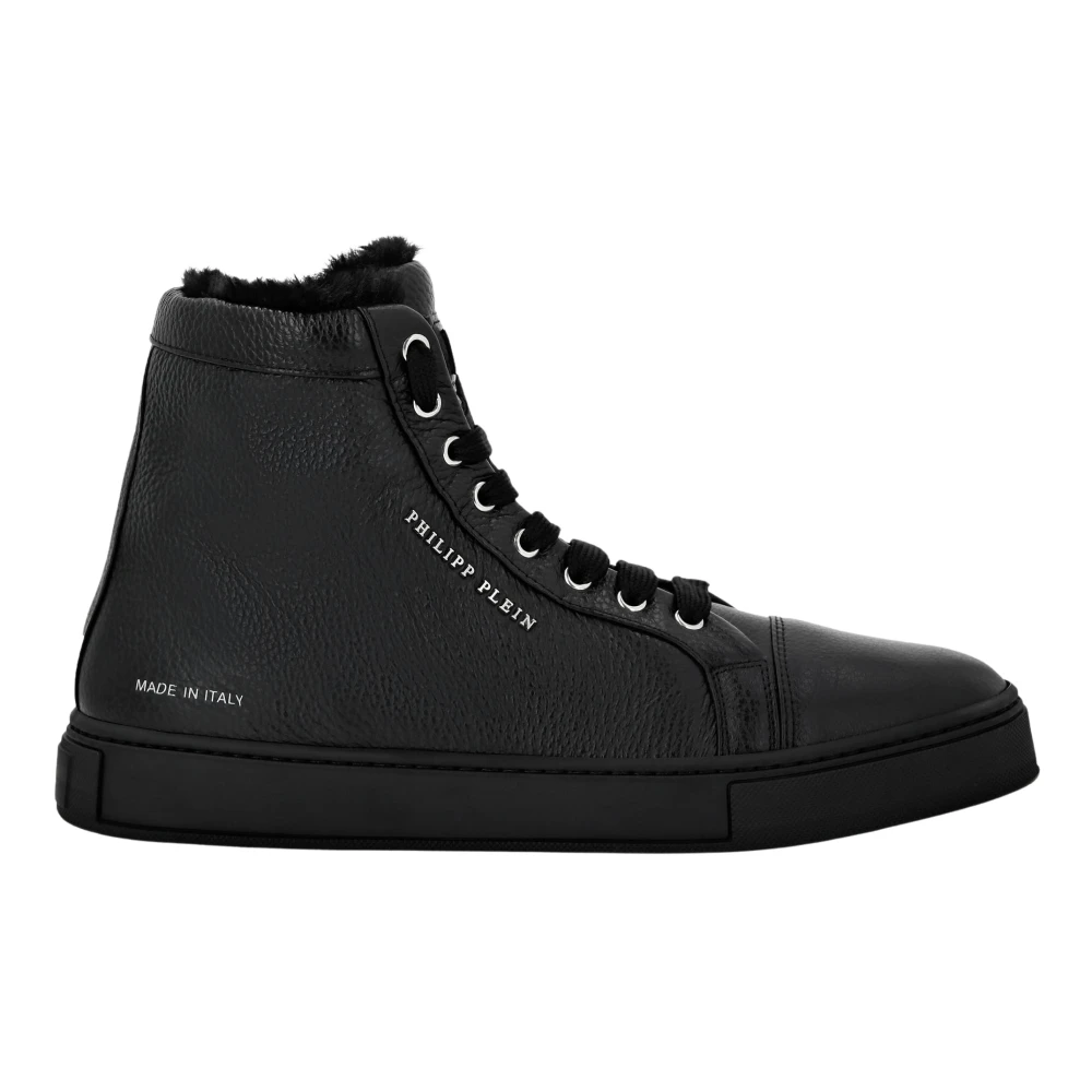 Philipp Plein Leather Hi-Top Sneakers Big Bang unisex Schoenen Zwart