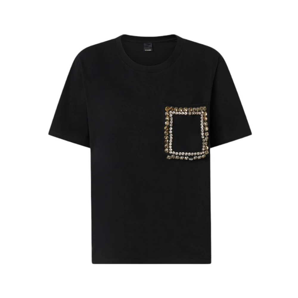 Pinko Casual Katoenen T-shirt Black Dames