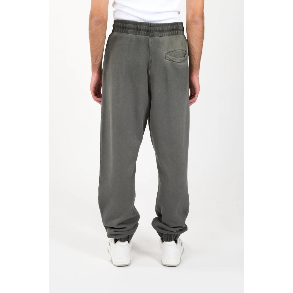 Msgm Sweatpants met wijde pijpen en geborduurd logo Gray Heren