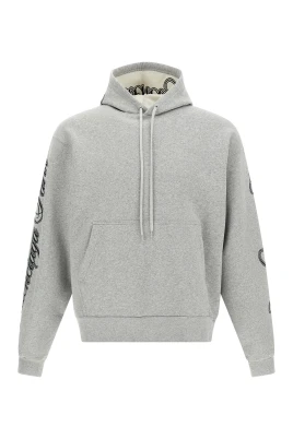 Cursive Embroidered Cotton Hoodie