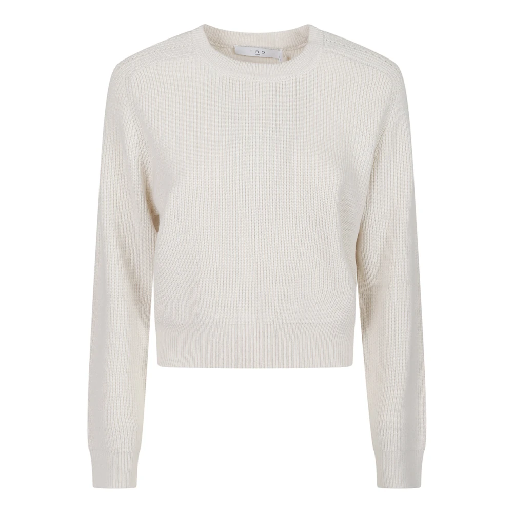 Iro White Round-Neck Knitwear, Female, S, Celena Jumper