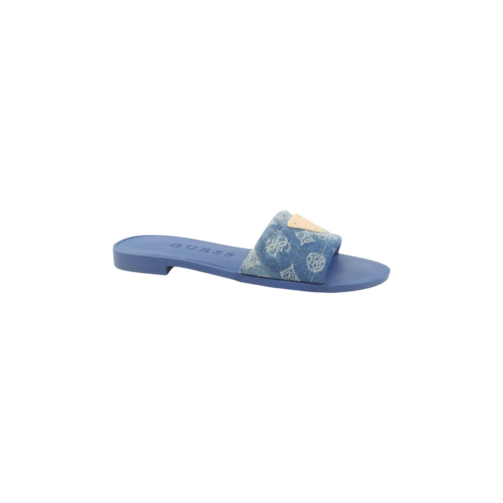 Guess Women's Blue Slide Sandal - Sliders - 6 Uk - Shoes