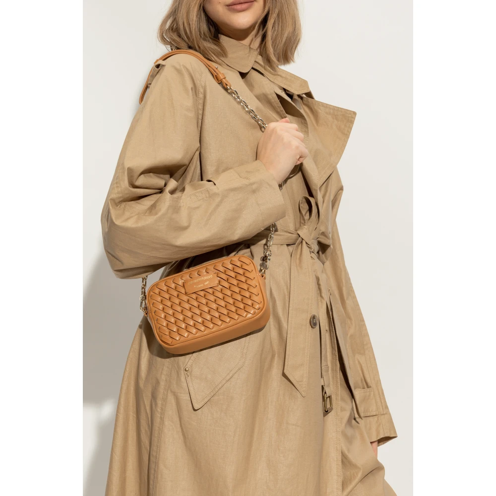 Emporio Armani Schoudertas met decoratief vlechtwerk Beige Dames