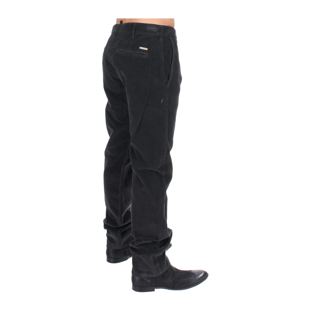 Gianfranco Ferré Elegante Zwarte Katoenen Ribfluwelen Broek Black Heren