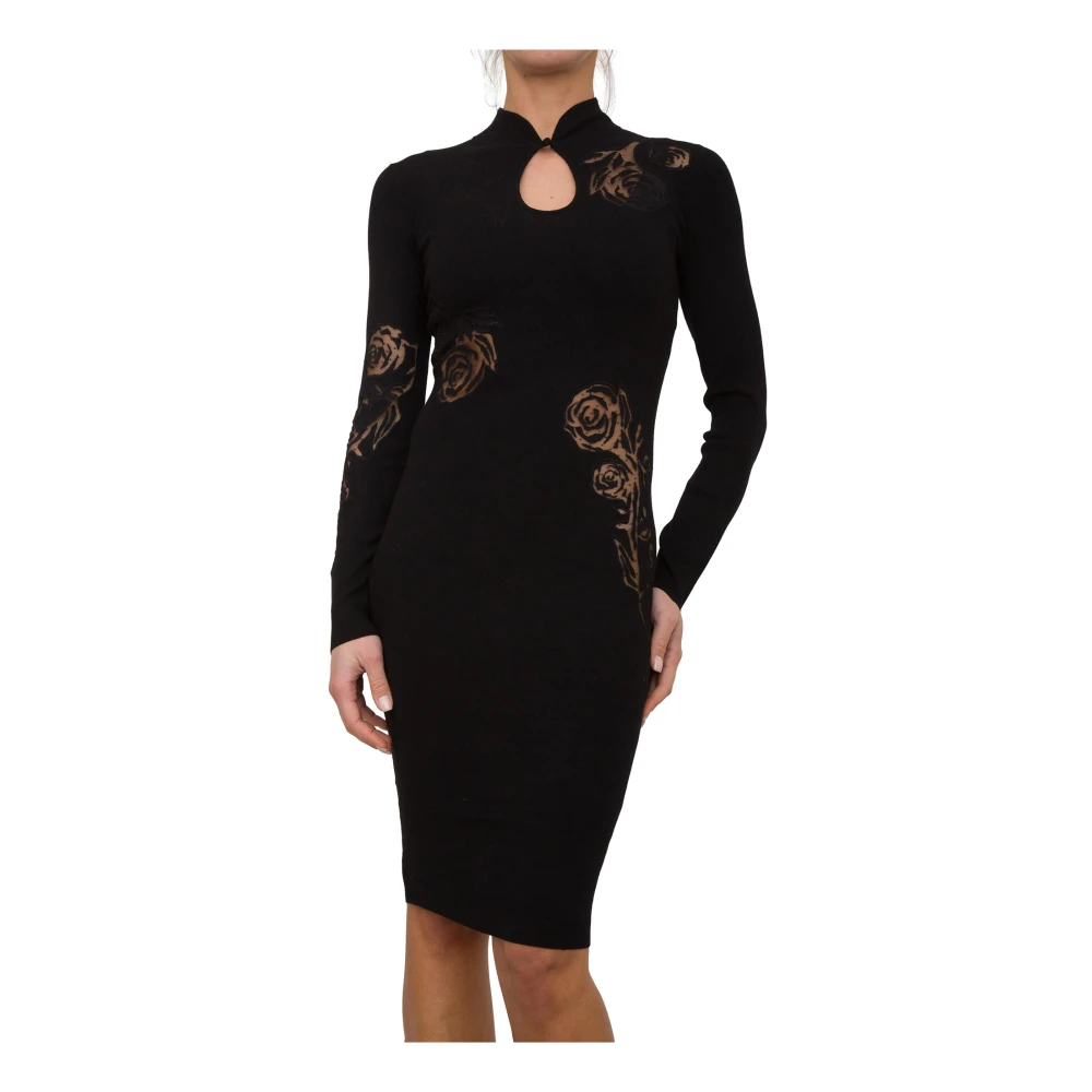 Blugirl Vrouw Zwart Kleedjes Dames, L, Polyester, Elegante E Jurk
