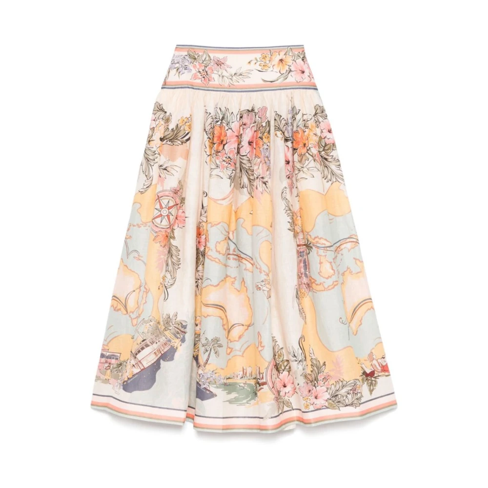 Zimmermann Beige Rok met Rits en Zakken Multicolor Dames