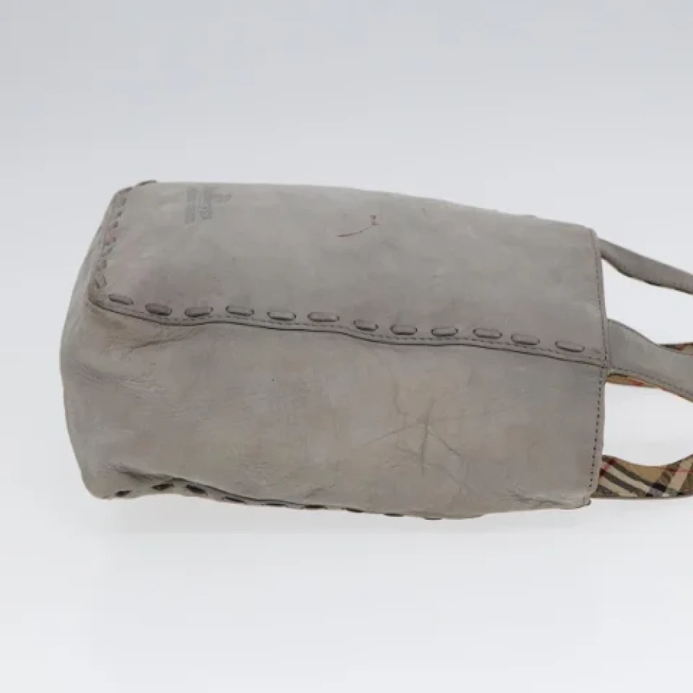 Burberry Vintage Pre-owned Leather handbags Gray Dames