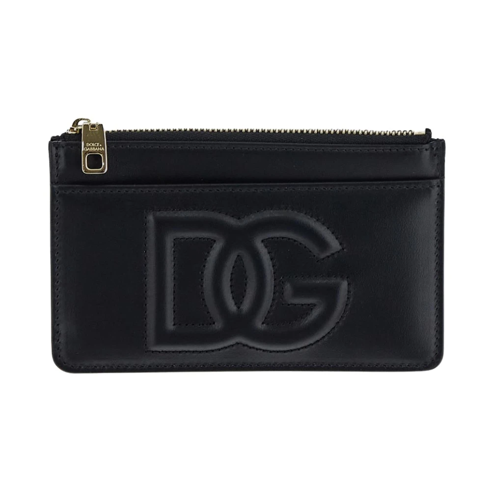 Dolce & Gabbana Leren Logo Portemonnee Black Dames