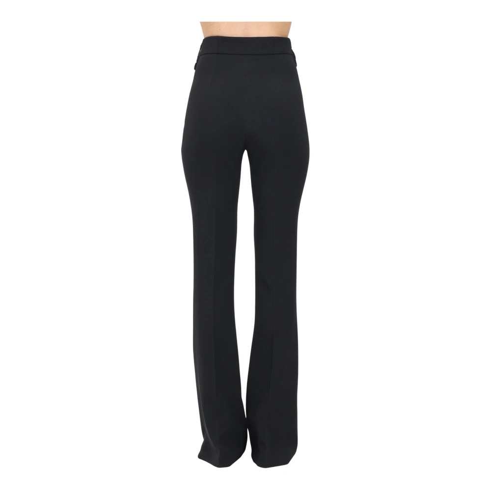 Elisabetta Franchi Zwarte elegante hoge taille palazzo broek Black Dames