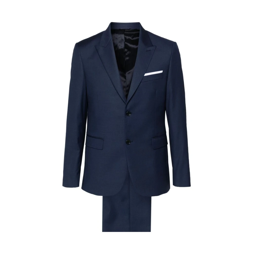 Reveres 1949 Blauw Twill Maatpak met Peak Revers Blue Heren