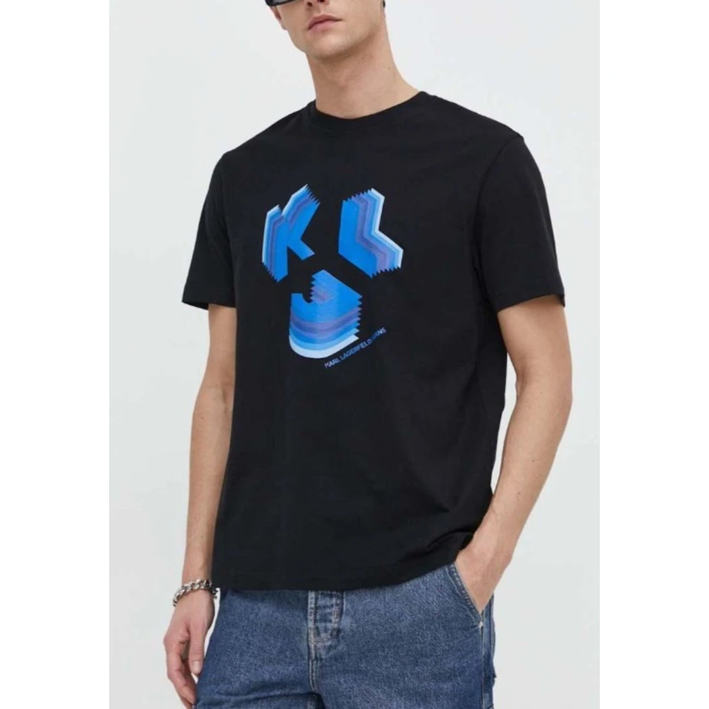 Karl Lagerfeld Heren 3D Monogram Regular T-Shirt Black Heren